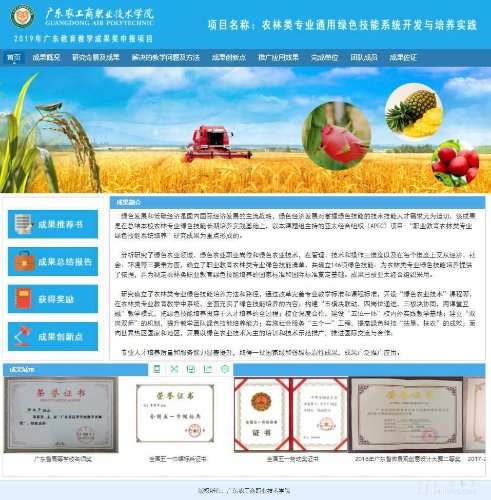 《农林类专业通用绿色技能系统开发与培养实践》<span href='javascript:;' class='text-color'>教学</span><span href='javascript:;' class='text-color'>成果</span><span href='javascript:;' class='text-color'>奖</span>